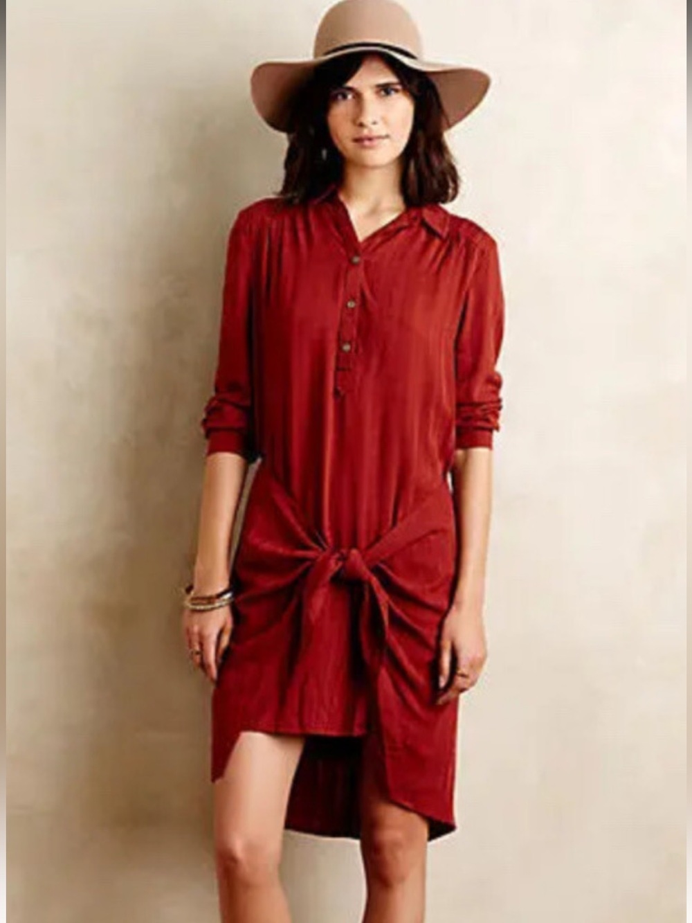 Maeve Rust Bloomsbury tie shirt dress. Sz. 6. Festival, travel, casual wear.